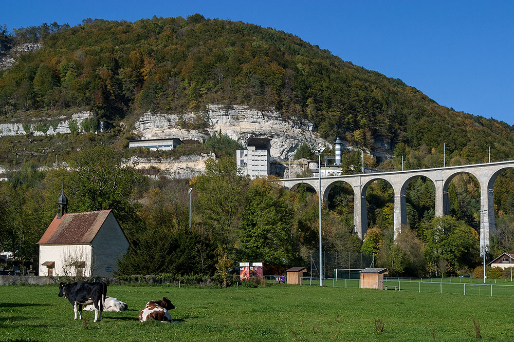 Eisenbahnviadukt in St-Ursanne
