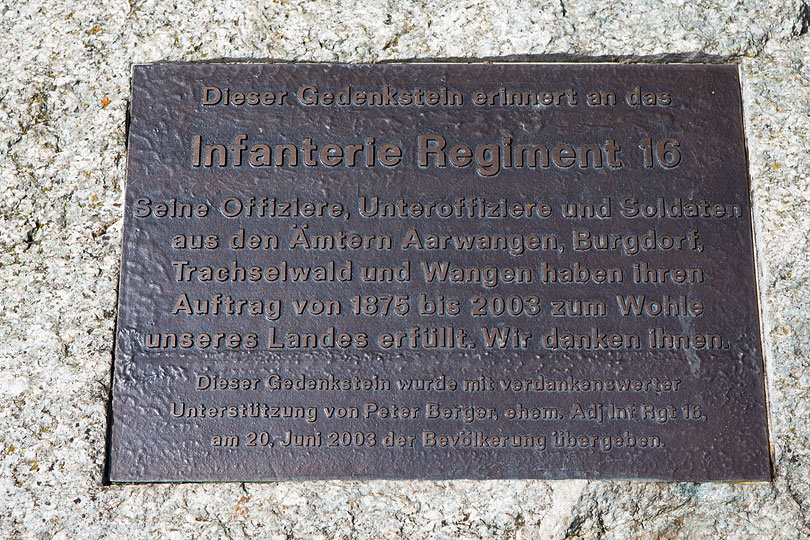 Gedenkstein Infanterie Regiment 16 Herzogenbuchsee